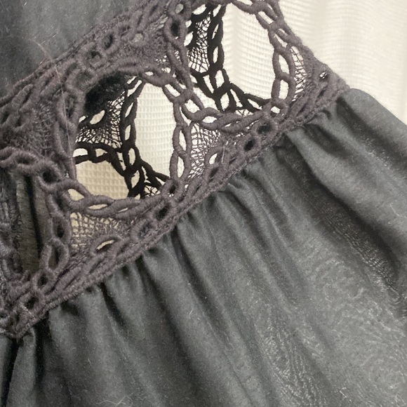 ASOS Swim Coverup shirtdress sheer w circle lace details bell sleeves Size 14 - Picture 3 of 9